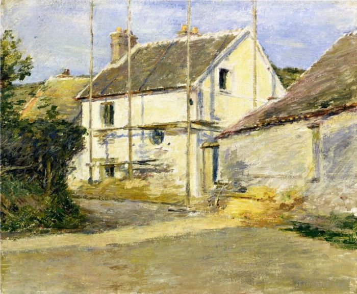西奥多·罗宾逊 的油画作品 -  《带脚手架的房子》