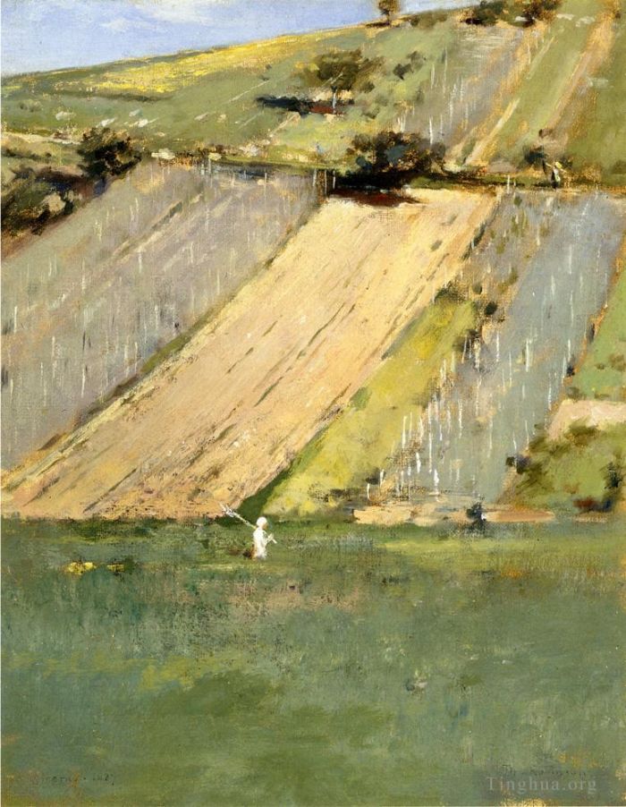 西奥多·罗宾逊 的油画作品 -  《塞纳河谷,吉维尼》