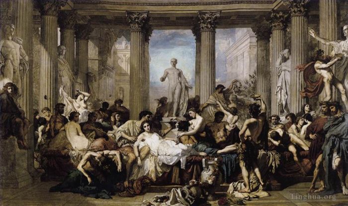 托马·库蒂尔 的油画作品 -  《颓废的罗马人》