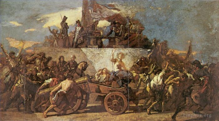 托马·库蒂尔 的油画作品 -  《1792年志愿者招募工作尚未完成》