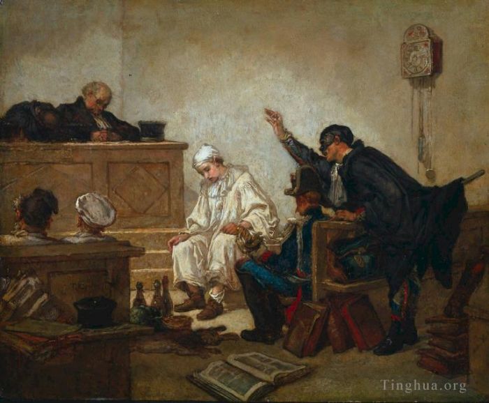 托马·库蒂尔 的油画作品 -  《皮埃罗受审》