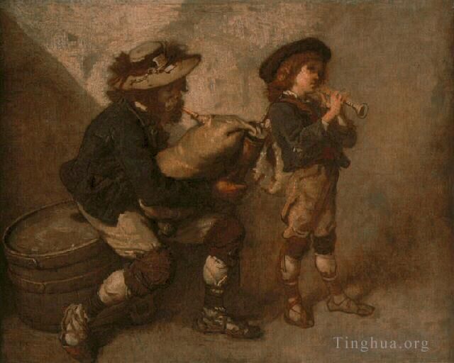 托马·库蒂尔 的油画作品 -  《皮费拉罗父子》