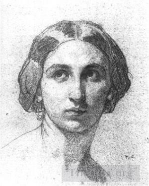 艺术家托马·库蒂尔作品《女人头像,1853》
