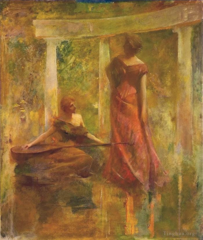 托马斯·威尔墨·杜因 的油画作品 -  《音乐》