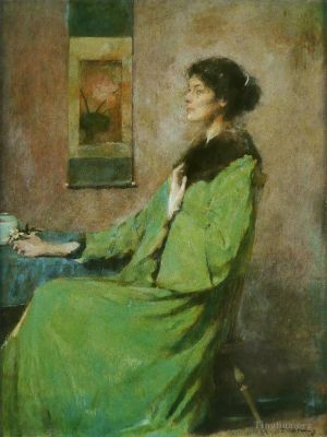 艺术家托马斯·威尔墨·杜因作品《一个女人的肖像》