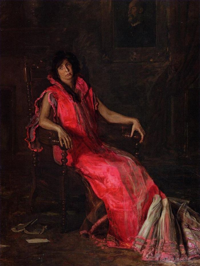 托马斯·伊肯斯 的油画作品 -  《女演员又名苏珊·桑杰的肖像》