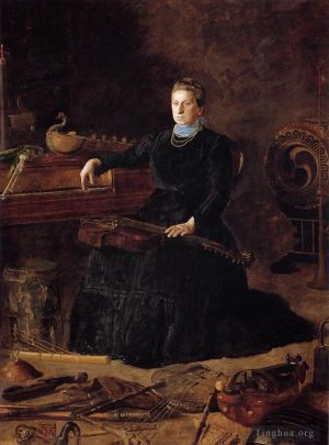 艺术家托马斯·伊肯斯作品《过时的音乐又名莎拉·萨奇霍恩·弗里什穆斯的肖像》