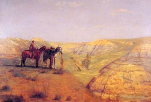 艺术家托马斯·伊肯斯作品《荒芜之地的牛仔》