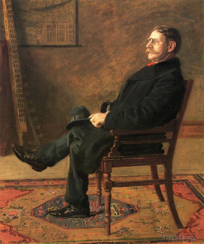 托马斯·伊肯斯 的油画作品 -  《弗兰克·杰伊·圣约翰》