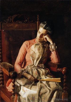艺术家托马斯·伊肯斯作品《阿米莉亚·C·范布伦的肖像》
