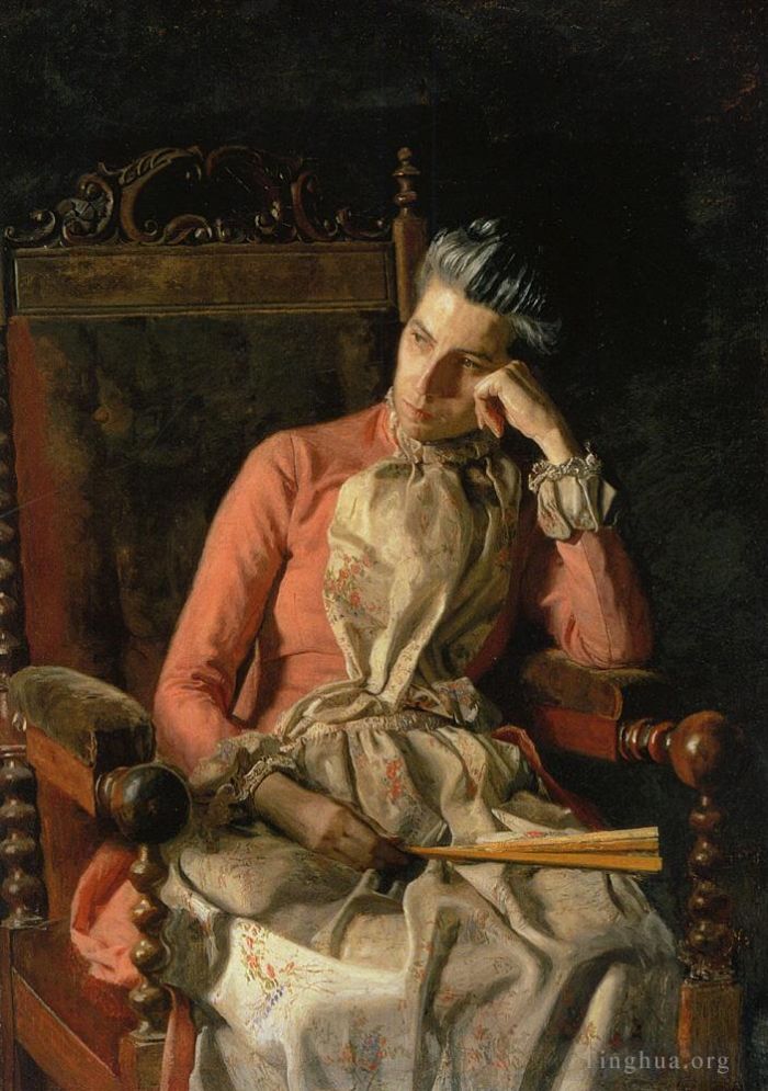 托马斯·伊肯斯 的油画作品 -  《阿米莉亚·范布伦的肖像》