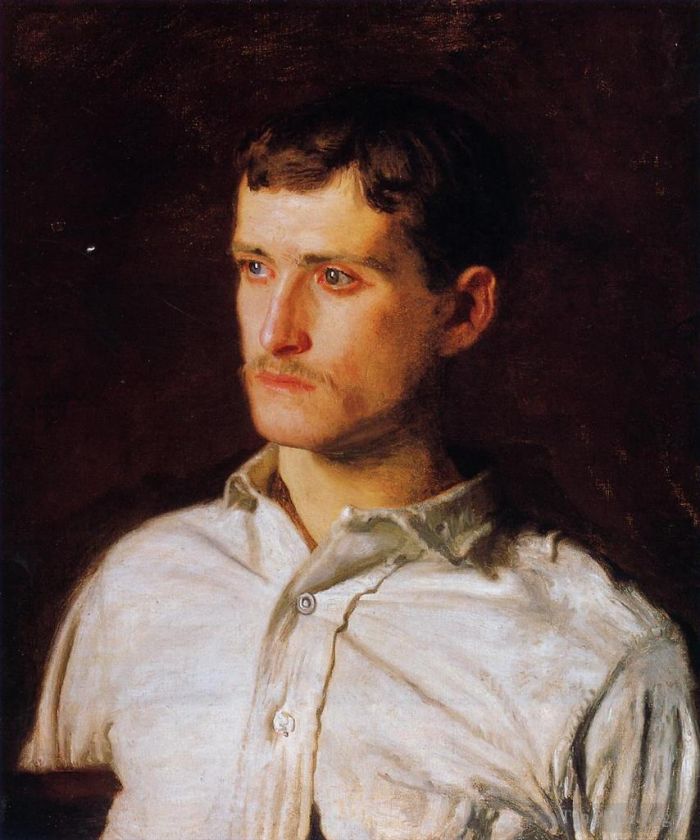 托马斯·伊肯斯 的油画作品 -  《道格拉斯·摩根·霍尔的肖像》
