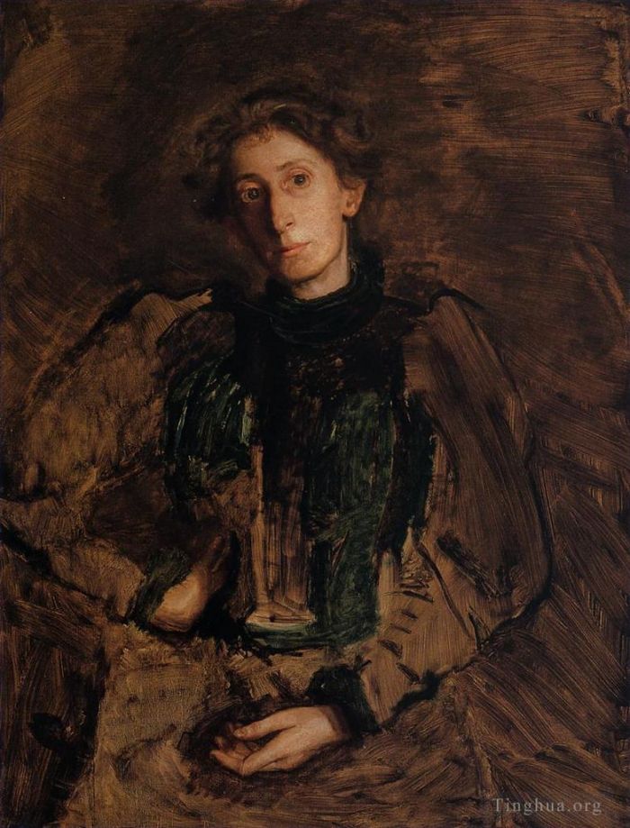 托马斯·伊肯斯 的油画作品 -  《珍妮·迪恩·克肖的肖像》