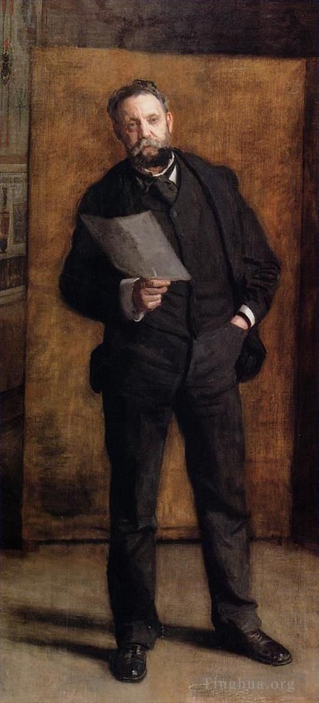 托马斯·伊肯斯 的油画作品 -  《莱斯利·W·米勒的肖像》