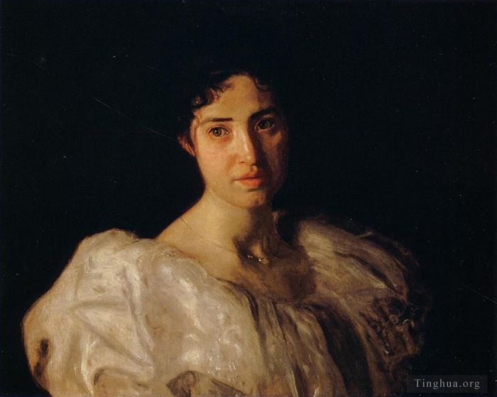 托马斯·伊肯斯 的油画作品 -  《露西·刘易斯的肖像》