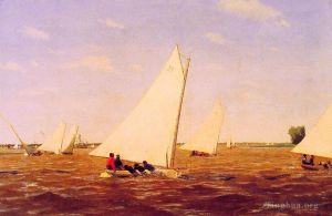 艺术家托马斯·伊肯斯作品《德勒瓦河上的帆船竞赛》
