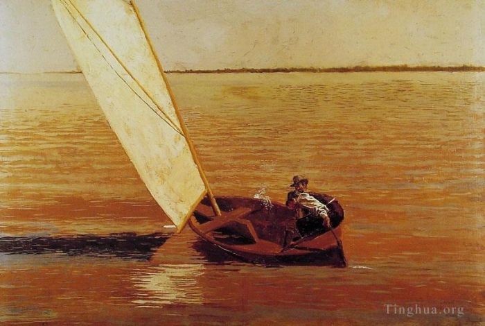 托马斯·伊肯斯 的油画作品 -  《帆船运动》