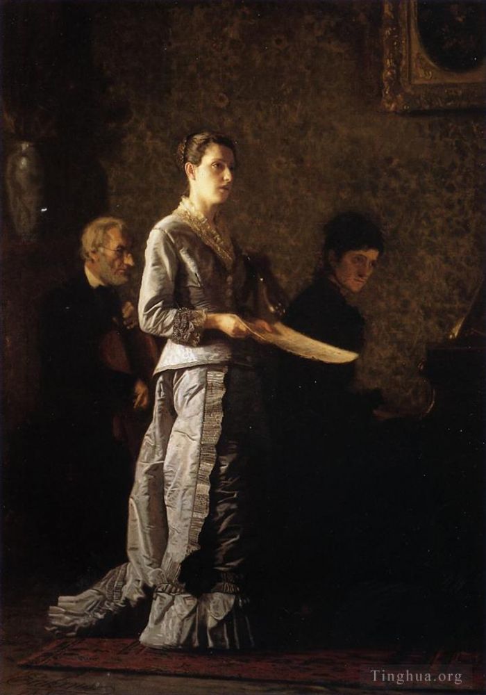托马斯·伊肯斯 的油画作品 -  《唱着一首伤感的歌》