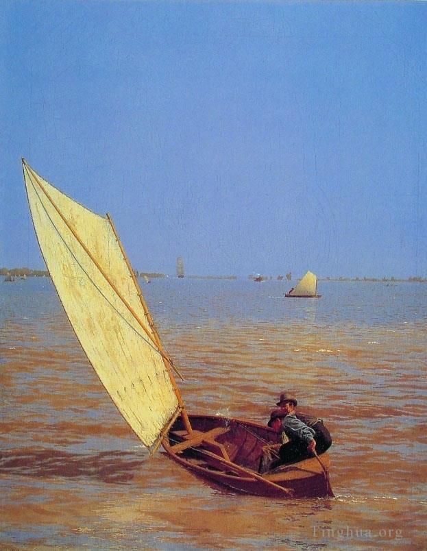 托马斯·伊肯斯 的油画作品 -  《继铁路现实主义船托马斯·艾金斯之后出发》