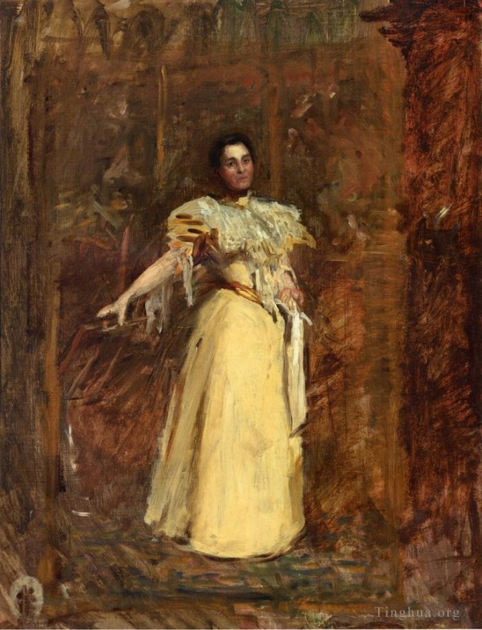 托马斯·伊肯斯 的油画作品 -  《艾米丽·萨尔坦小姐肖像研究》