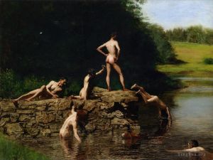 艺术家托马斯·伊肯斯作品《游泳》