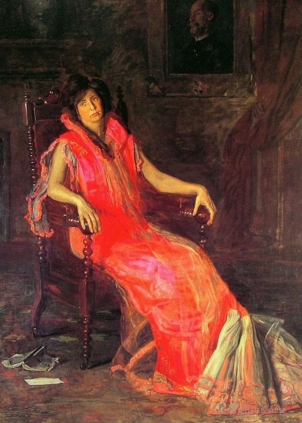 托马斯·伊肯斯 的油画作品 -  《女演员》