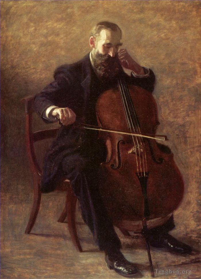 托马斯·伊肯斯 的油画作品 -  《大提琴手》