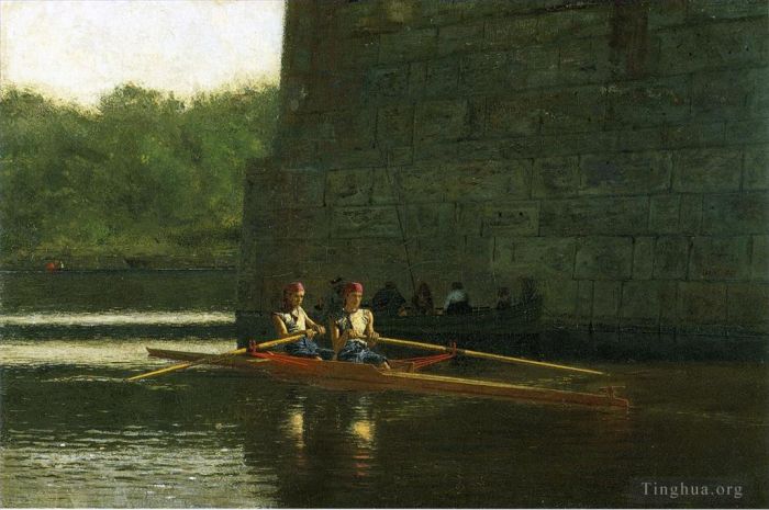 托马斯·伊肯斯 的油画作品 -  《桨手又名施赖伯兄弟现实主义船托马斯·艾金斯》