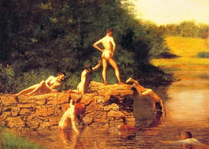 托马斯·伊肯斯 的油画作品 -  《游泳洞》