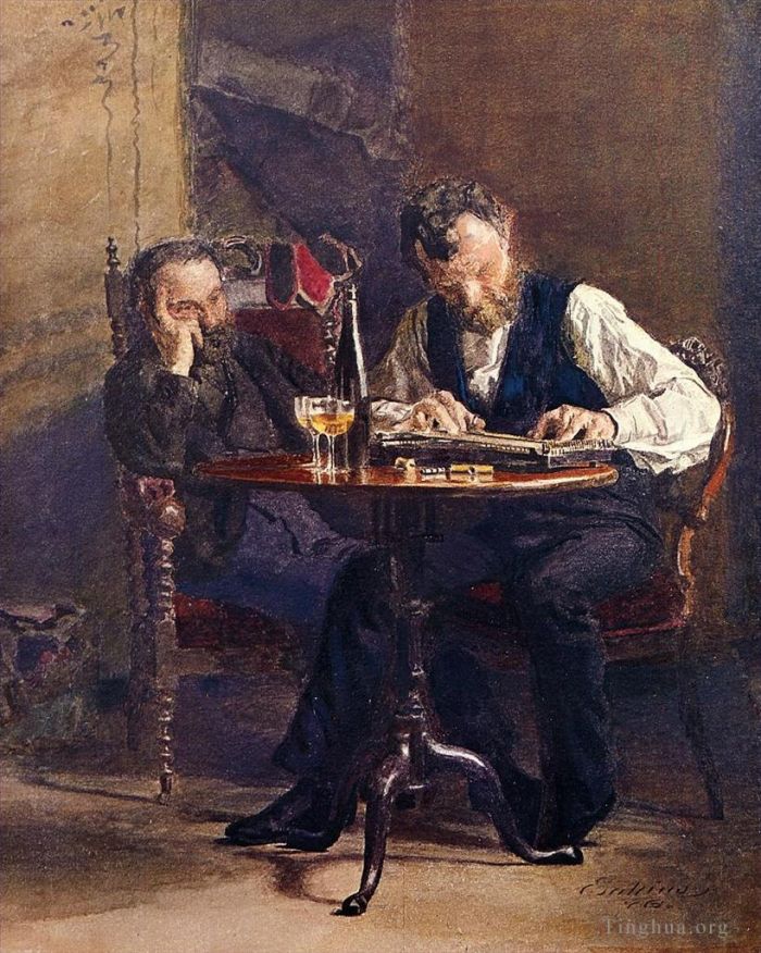 托马斯·伊肯斯 的油画作品 -  《古筝演奏家》
