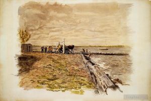 艺术家托马斯·伊肯斯作品《绘制塞纳河》