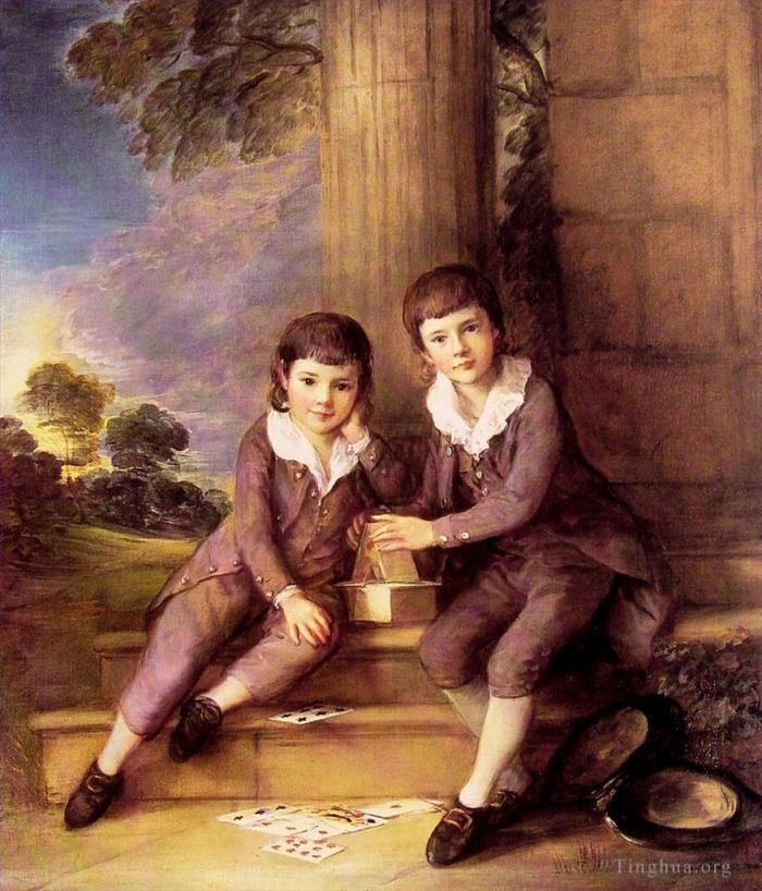 托马斯·庚斯博罗 的油画作品 -  《约翰·特鲁曼·维尔布瓦和亨利·特鲁曼·维尔布瓦》