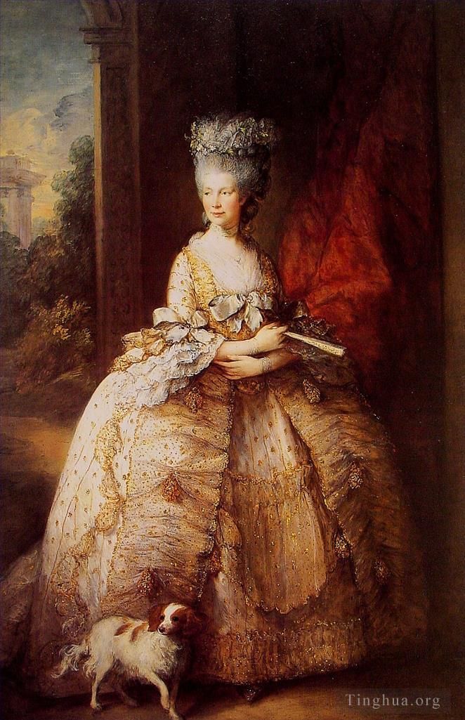 托马斯·庚斯博罗 的油画作品 -  《夏洛特女王》