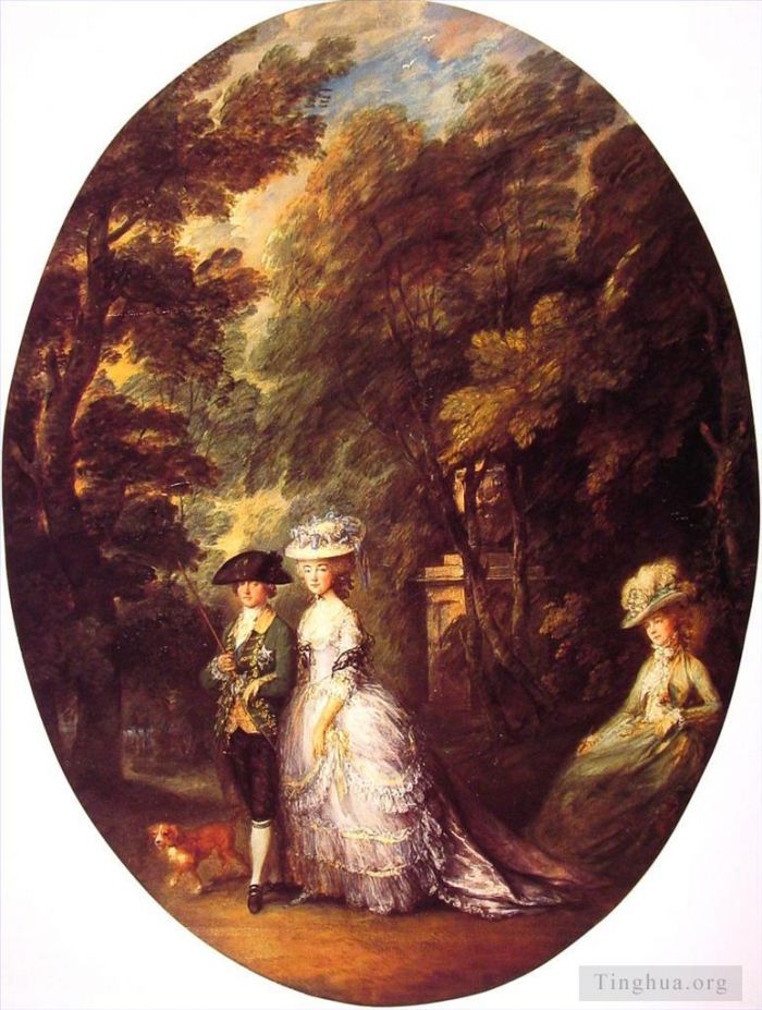 托马斯·庚斯博罗 的油画作品 -  《坎伯兰公爵和公爵夫人》