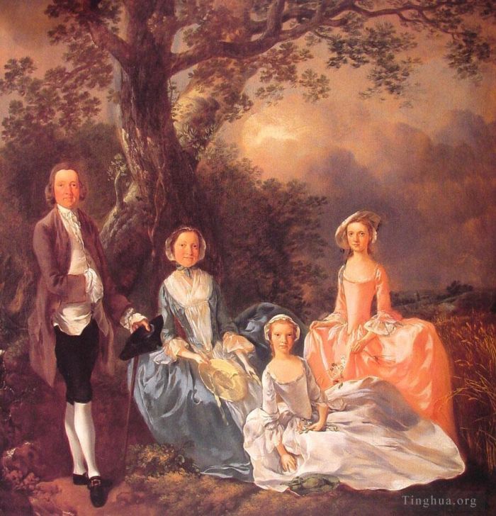 托马斯·庚斯博罗 的油画作品 -  《格雷夫纳家族》