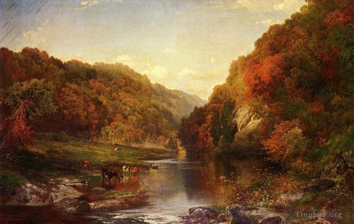 托马斯·莫兰 的油画作品 -  《维萨希肯河的秋天》
