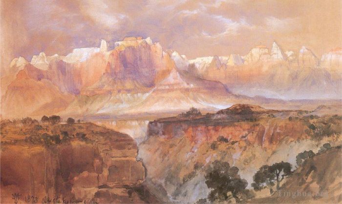 托马斯·莫兰 的油画作品 -  《里约维尔京南犹他州悬崖》