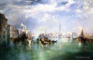 艺术家托马斯·莫兰作品《威尼斯大运河入口》