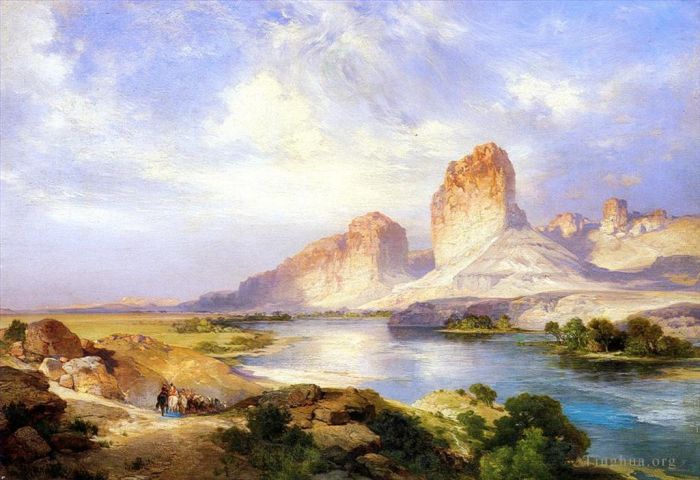 托马斯·莫兰 的油画作品 -  《怀俄明州绿河》