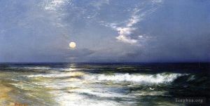 艺术家托马斯·莫兰作品《月光下的海景托马斯·莫兰》