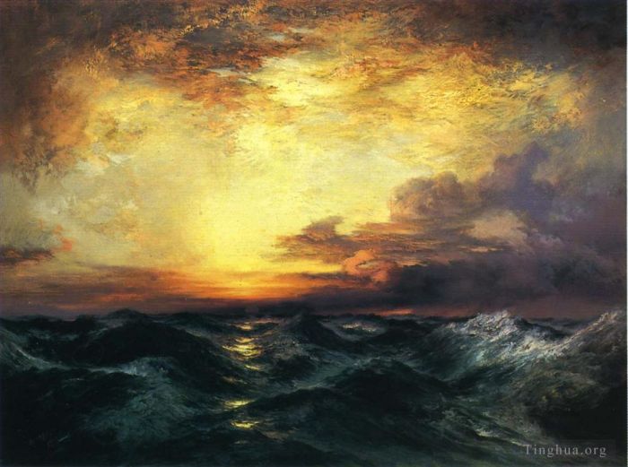 托马斯·莫兰 的油画作品 -  《太平洋日落》