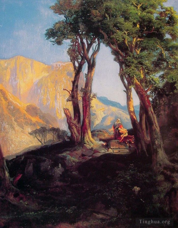 托马斯·莫兰 的油画作品 -  《以撒的牺牲》