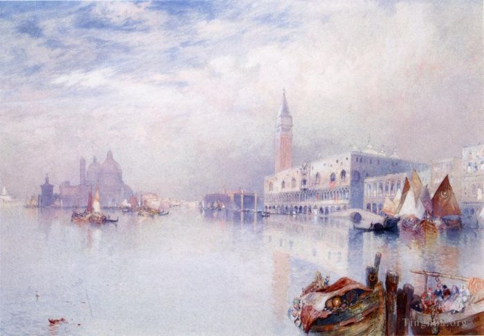 托马斯·莫兰 的油画作品 -  《威尼斯场景》