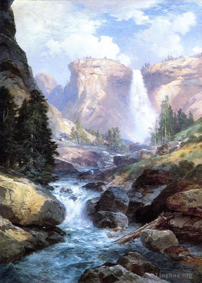托马斯·莫兰 的油画作品 -  《优胜美地瀑布》