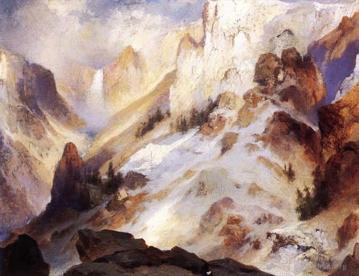 托马斯·莫兰 的油画作品 -  《黄石峡谷》