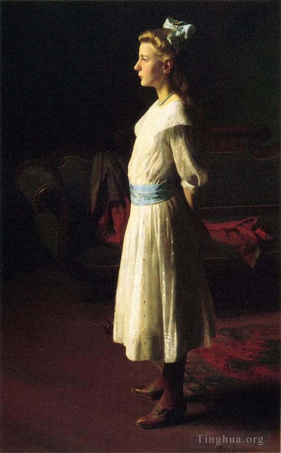 托马斯·波洛克·安舒茨 的油画作品 -  《玛格丽特·佩罗的肖像》