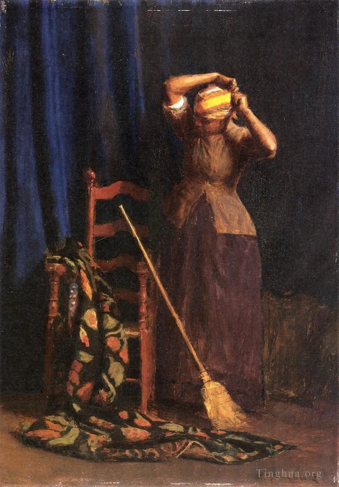 托马斯·波洛克·安舒茨 的油画作品 -  《家务事》