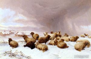 艺术家托马斯·辛德尼·库珀作品《冬天的羊》