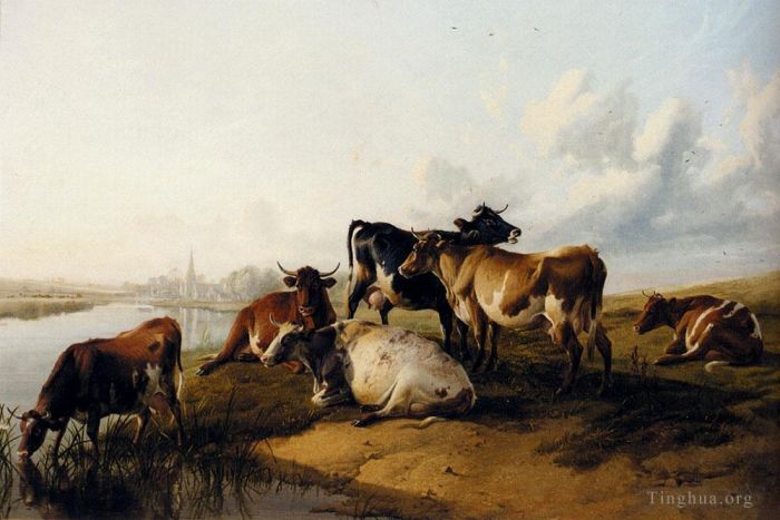 托马斯·辛德尼·库珀 的油画作品 -  《教堂草甸》