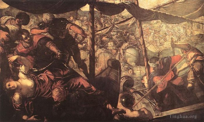 丁托列托 的油画作品 -  《土耳其人和基督徒之间的战争》